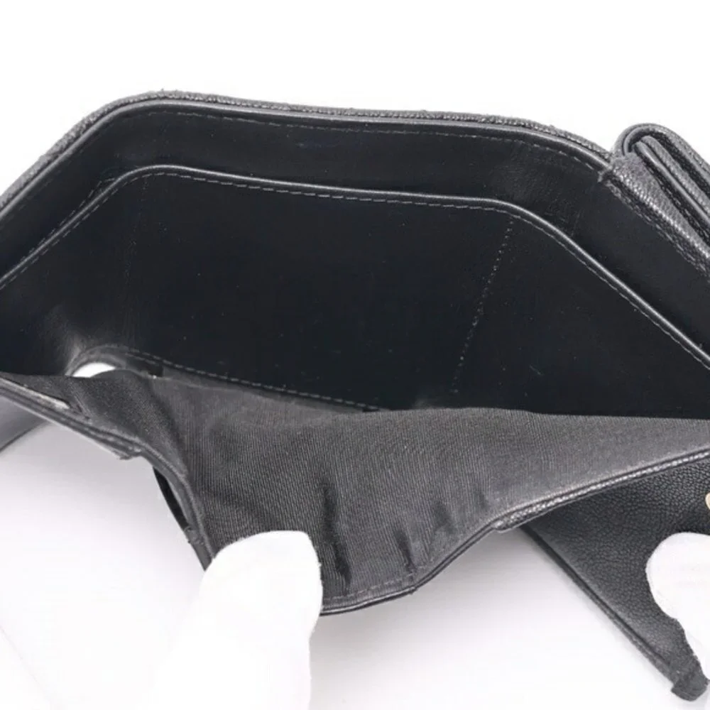 CHANEL Black Caviar Leather Wallet